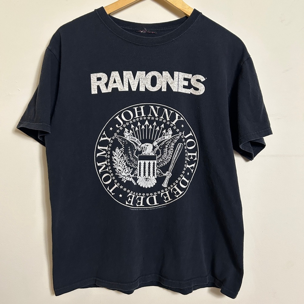Ramones Graphic Band Tee Black Presidential Seal Logo‎ Punk Rock Size M